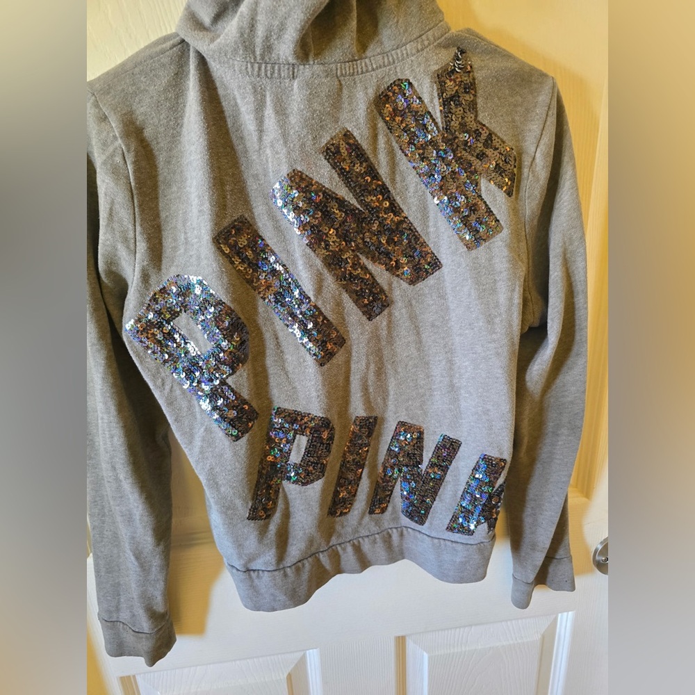 PINK Victoria’s Secret Sequin Zip Up Hoodie